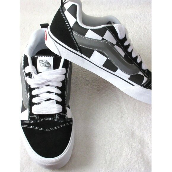 Vans Men's Knu Skool Mega Checkerboard Black White Skate Shoes sizes NIB - Picture 4 of 5